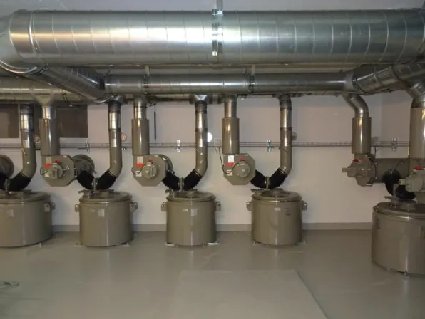 Instalacja wentylacyjna z zespołem filtrów w schronie